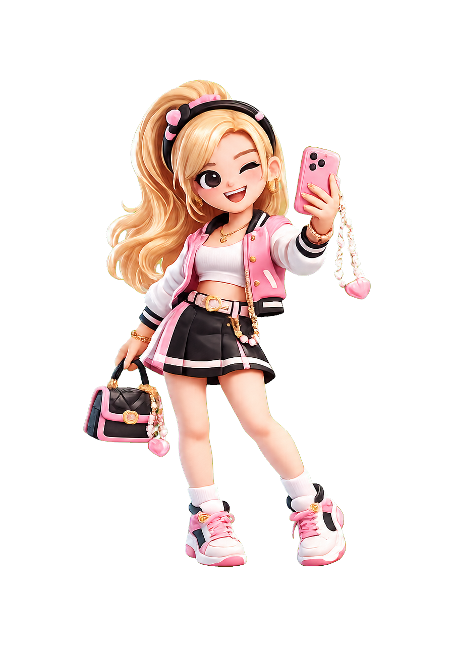 Fashion creator holding a phone and handbag while managing creator work